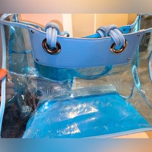 Dolce & Gabbana large light blue clear summer tote